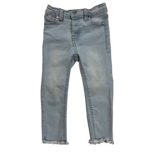 7 For All Mankind Toddler Jeans‎ 24M Stretch Light Wash Denim Frayed Hem